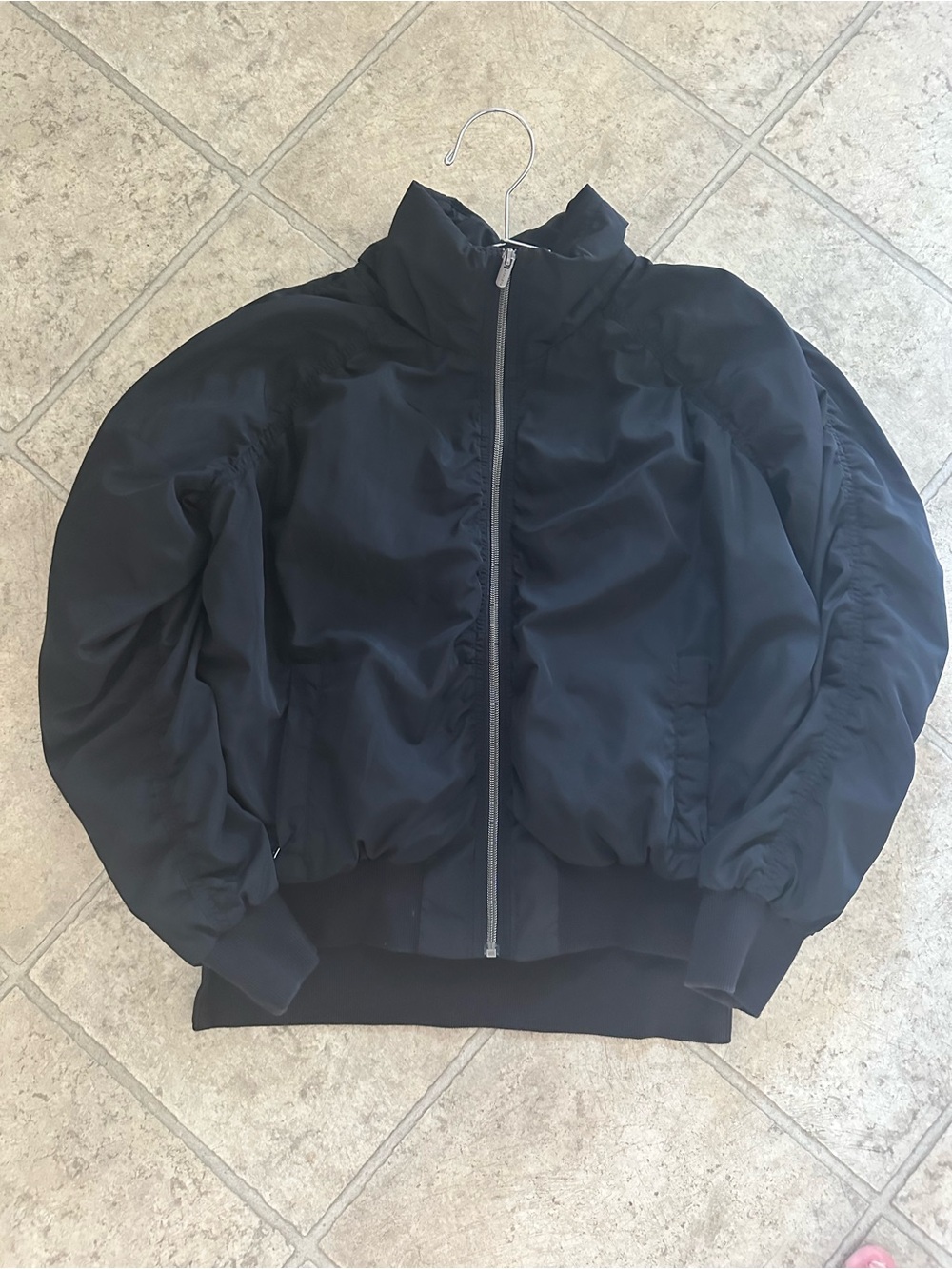 Athleta jetset Black Bomber Jacket - Classic Zip Front